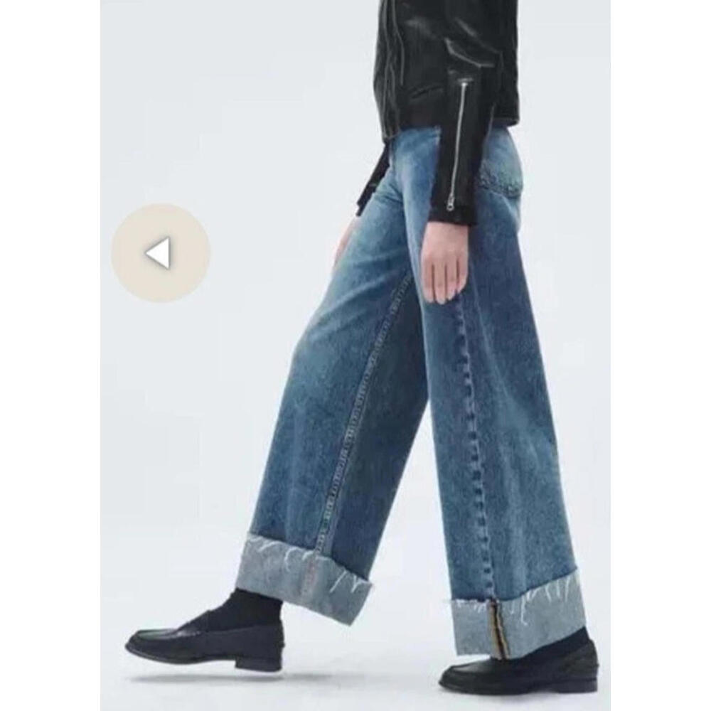 GIFT50 278$ Rag & Bone Sofie High Rise Wide Leg Denim Jeans Size 31 Blair Blue - Picture 3 of 3